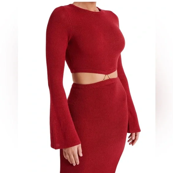 Meshki Red Cut-Out Maxi Dress - Picture 3 of 6